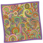 Хустка "Квіткові мережива". Фіолетова, 90х90 см - image-1